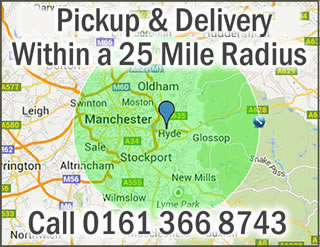 Pickup and delivery within 25 mile radius